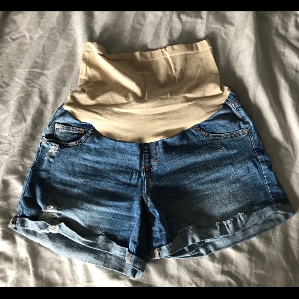 Distressed Maternity Shorts